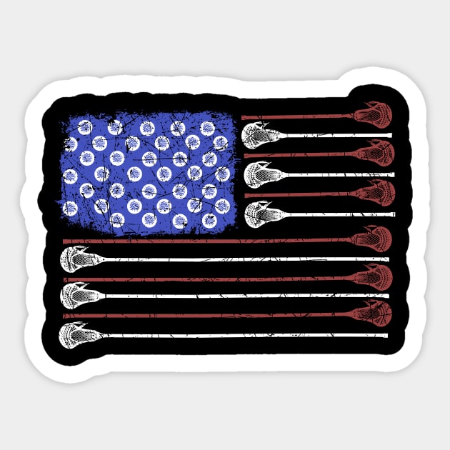 Larcrosse USA Flag Vintage Sticker by Jonny1223